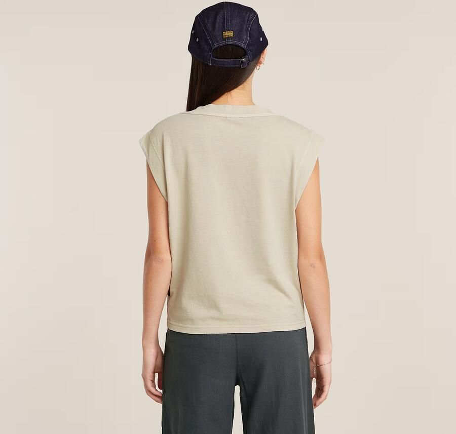 G-Star RAW Mini G-Script Logo Overdyed Top Beige Dames - Foto 4