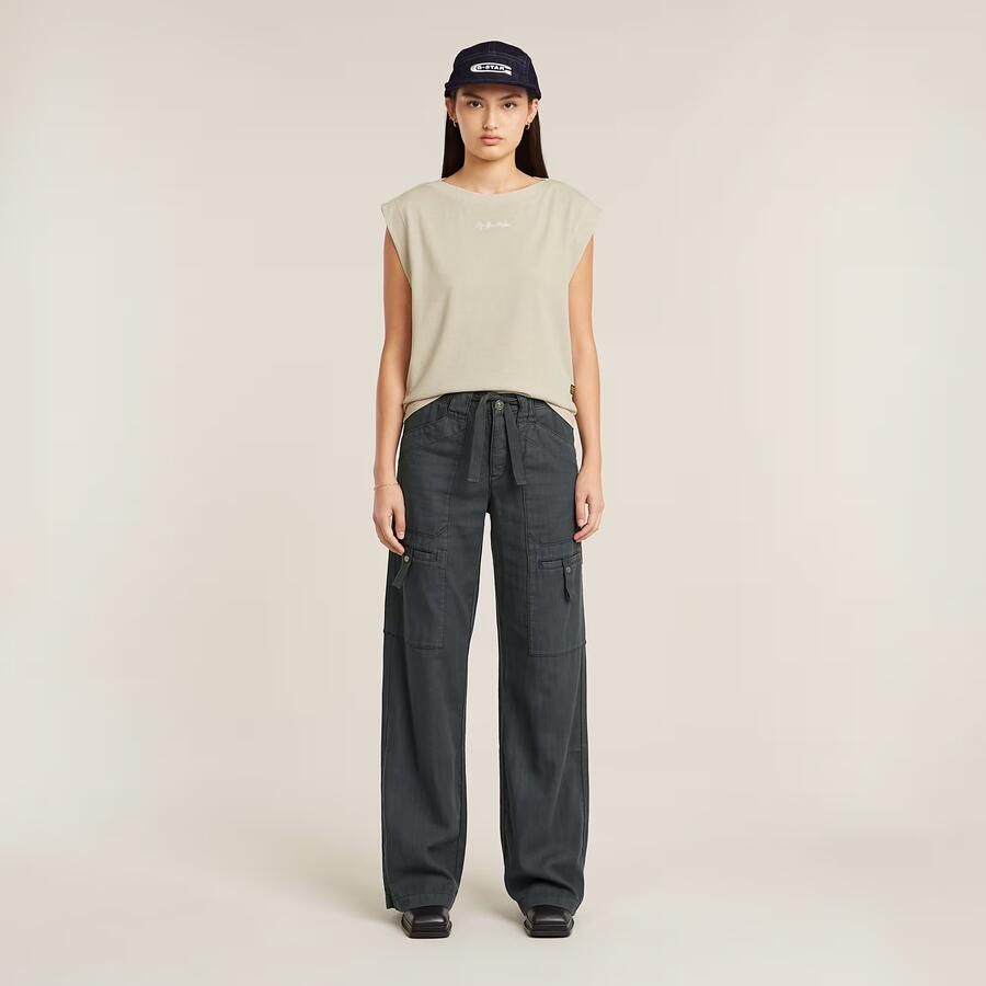G-Star RAW Mini G-Script Logo Overdyed Top Beige Dames