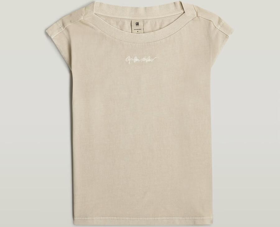 G-Star RAW Mini G-Script Logo Overdyed Top Beige Dames - Foto 6