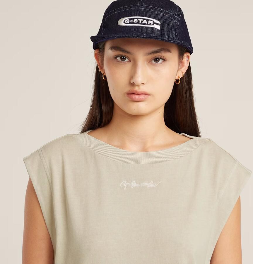 G-Star RAW Mini G-Script Logo Overdyed Top Beige Dames - Foto 3