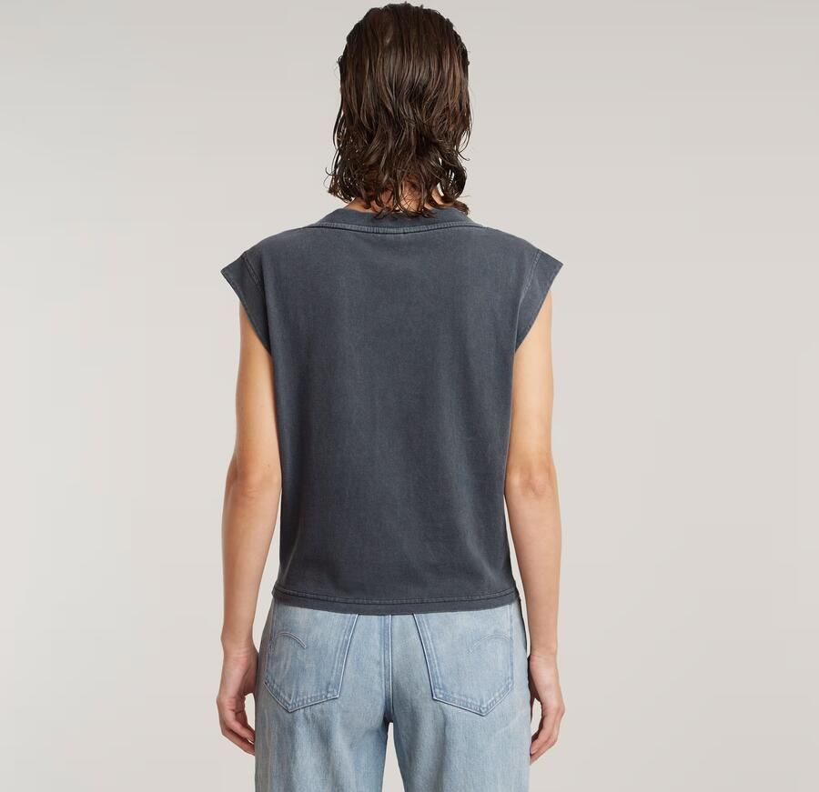G-Star RAW Mini G-Script Logo Overdyed Top Grijs Dames - Foto 7