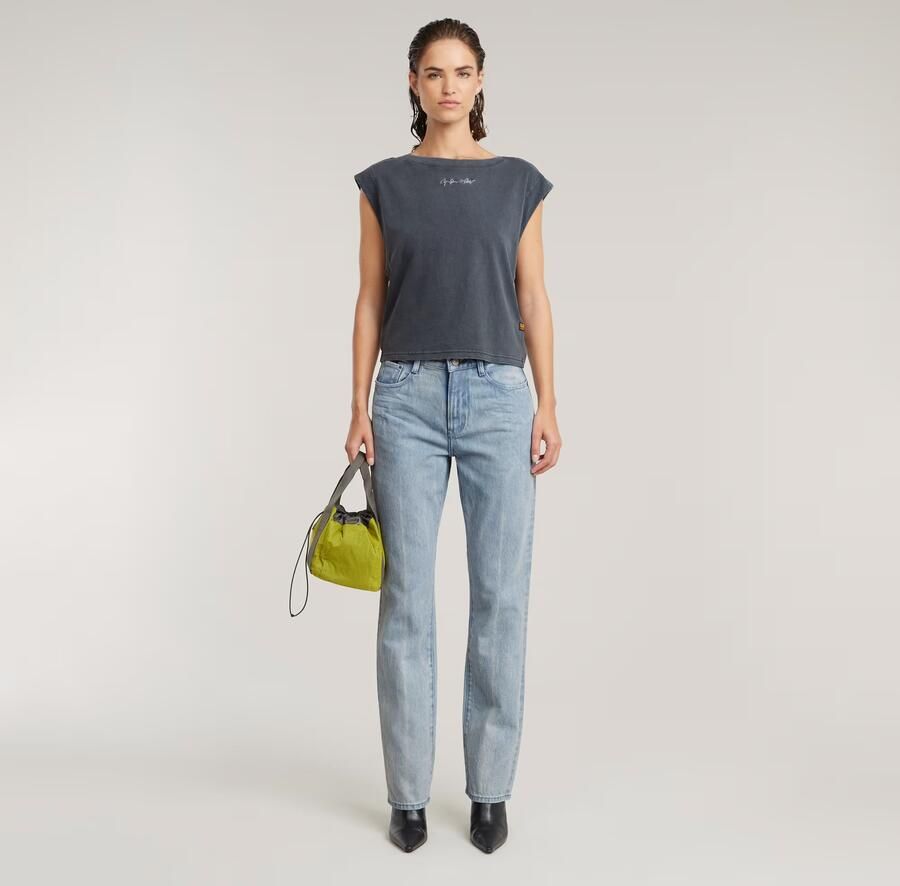 G-Star RAW Mini G-Script Logo Overdyed Top Grijs Dames - Foto 6