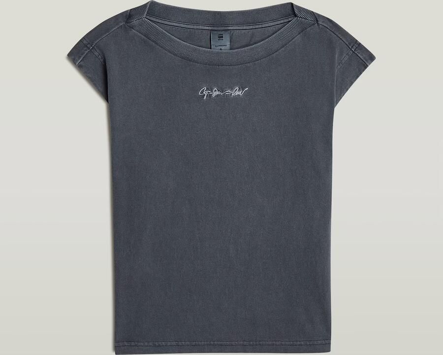 G-Star RAW Mini G-Script Logo Overdyed Top Grijs Dames - Foto 9