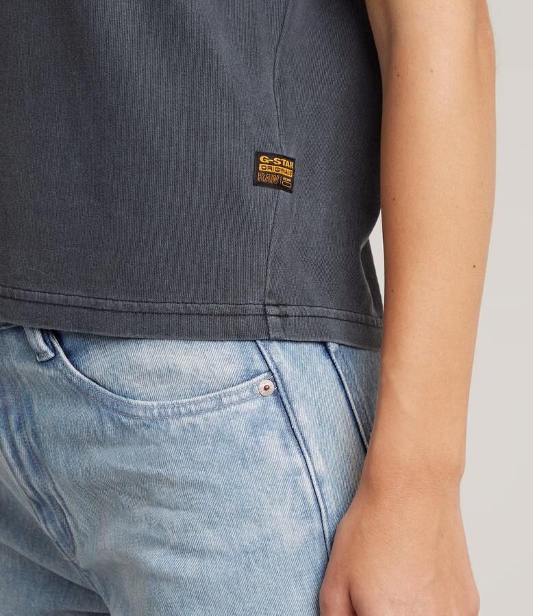G-Star RAW Mini G-Script Logo Overdyed Top Grijs Dames - Foto 8
