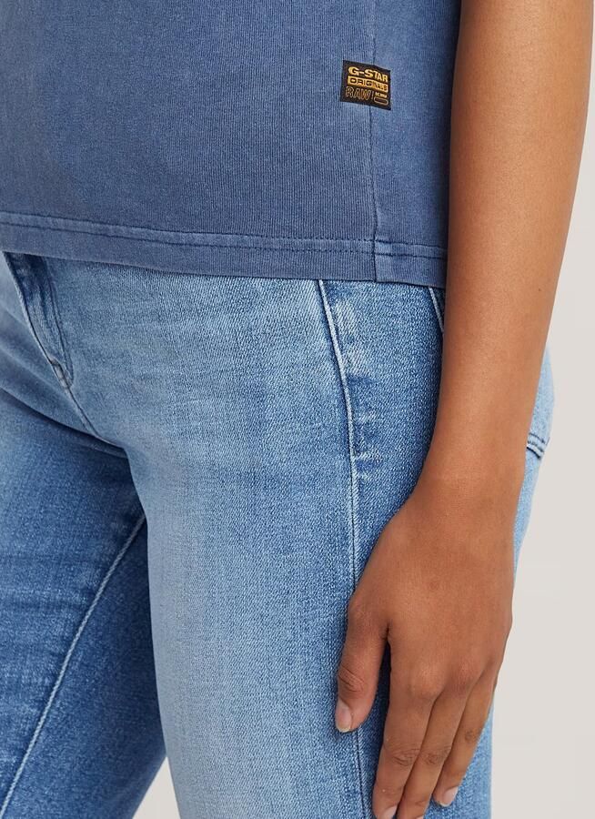 G-Star RAW Mini G-Script Logo Overdyed Top Midden blauw Dames - Foto 6