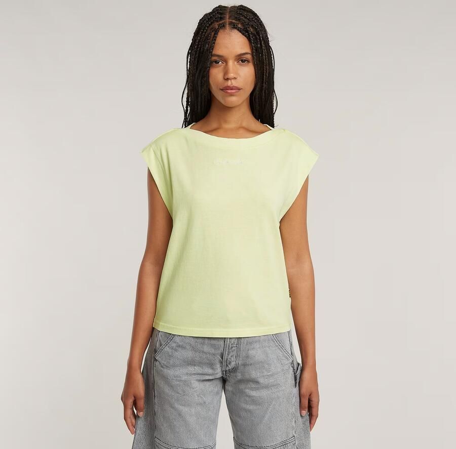 G-Star RAW Mini G-Script Logo T-shirt Groen Dames - Foto 7