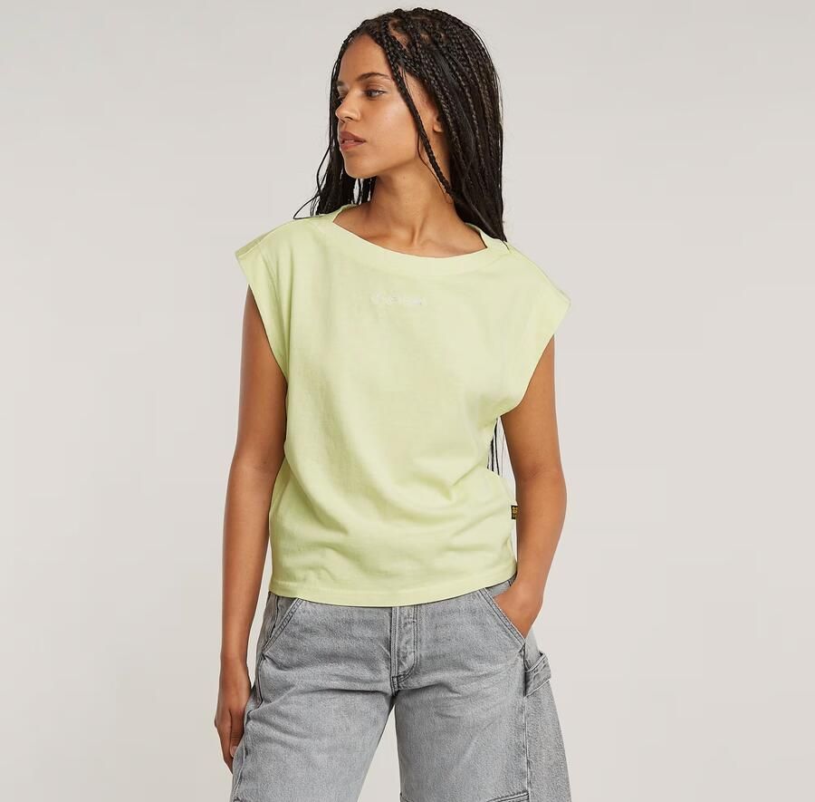 G-Star RAW Mini G-Script Logo T-shirt Groen Dames - Foto 3