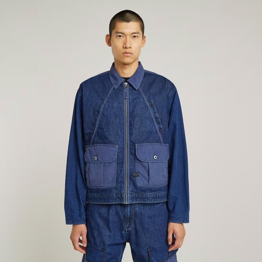 G-Star RAW Mixed Coach Zip Jack Donkerblauw Heren - Foto 7