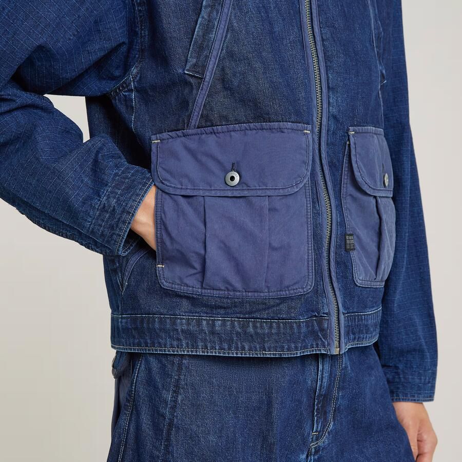 G-Star RAW Mixed Coach Zip Jack Donkerblauw Heren - Foto 2