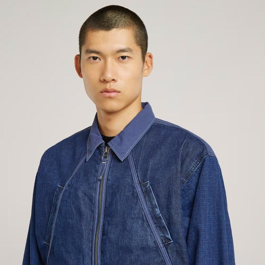 G-Star RAW Mixed Coach Zip Jack Donkerblauw Heren - Foto 3
