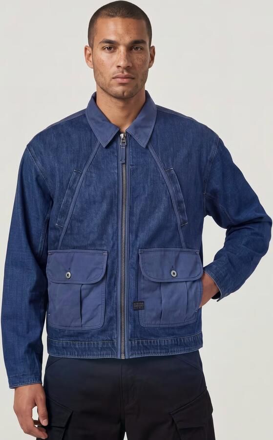 G-Star RAW Mixed Coach Zip Jack Donkerblauw Heren - Foto 6