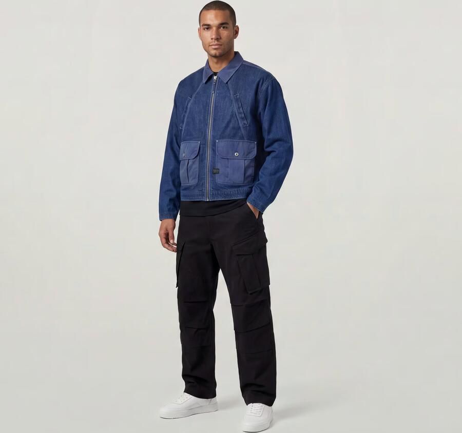 G-Star RAW Mixed Coach Zip Jack Donkerblauw Heren - Foto 4