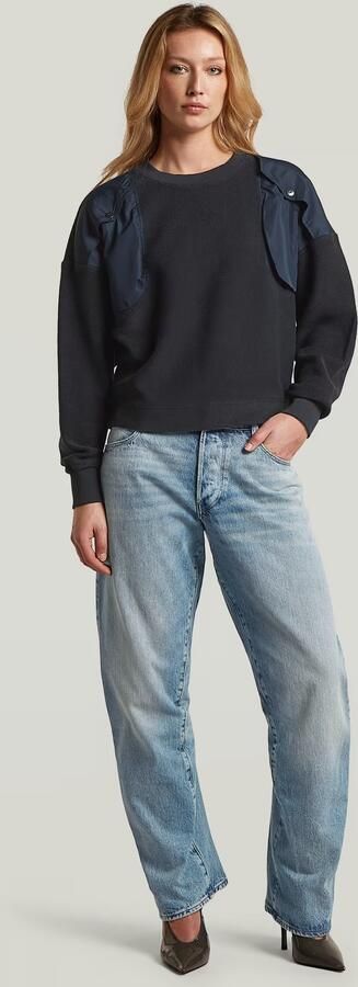 G-Star RAW Mixed Media Sweater Midden blauw Dames - Foto 7