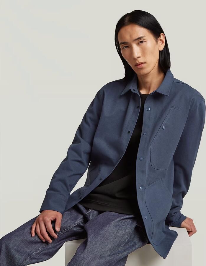 G-Star RAW MN Twill Slim Overshirt Donkerblauw Heren - Foto 5