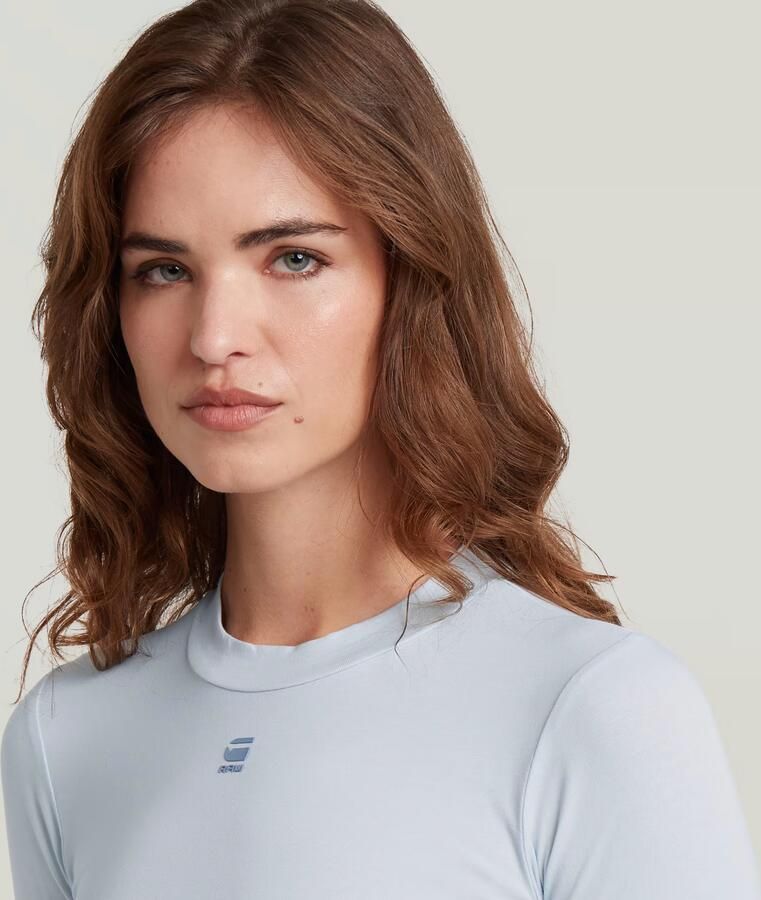G-Star RAW Mock Slim Korte Top Lichtblauw Dames - Foto 3