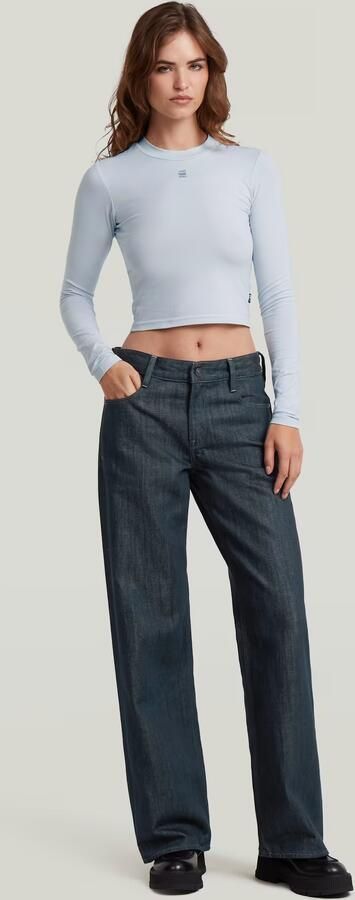 G-Star RAW Mock Slim Korte Top Lichtblauw Dames - Foto 7