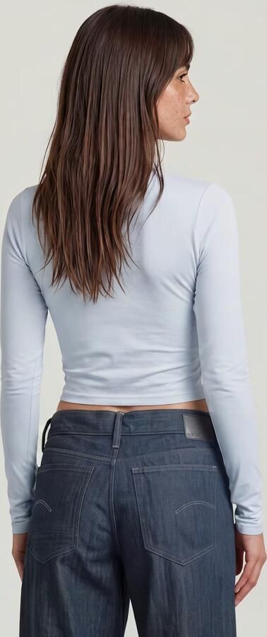 G-Star RAW Mock Slim Korte Top Lichtblauw Dames - Foto 6