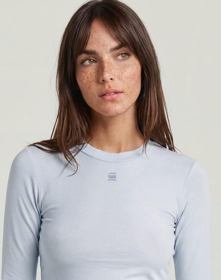 G-Star RAW Mock Slim Korte Top Lichtblauw Dames - Foto 4