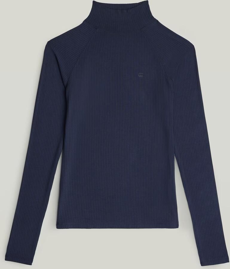 G-Star RAW Mock Slim Rib Logo Top Donkerblauw Dames - Foto 4