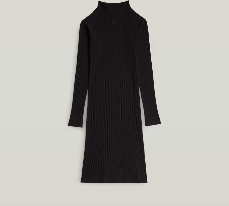 G-Star RAW Mock Slim Rib Logo Top Zwart Dames - Foto 3