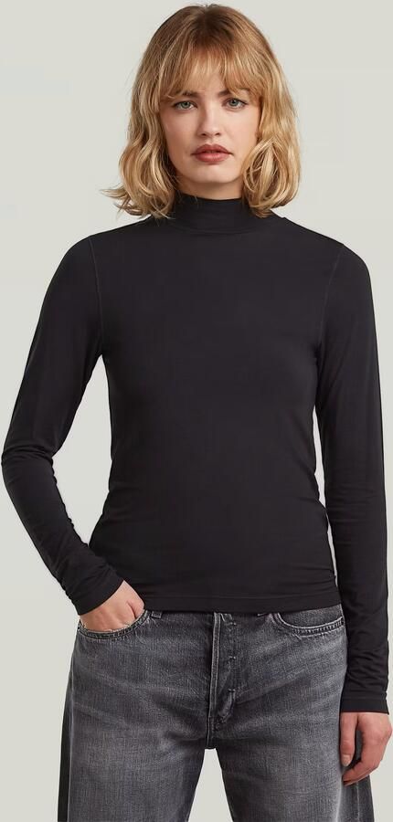 G-Star RAW Mock Slim T-shirt Zwart Dames