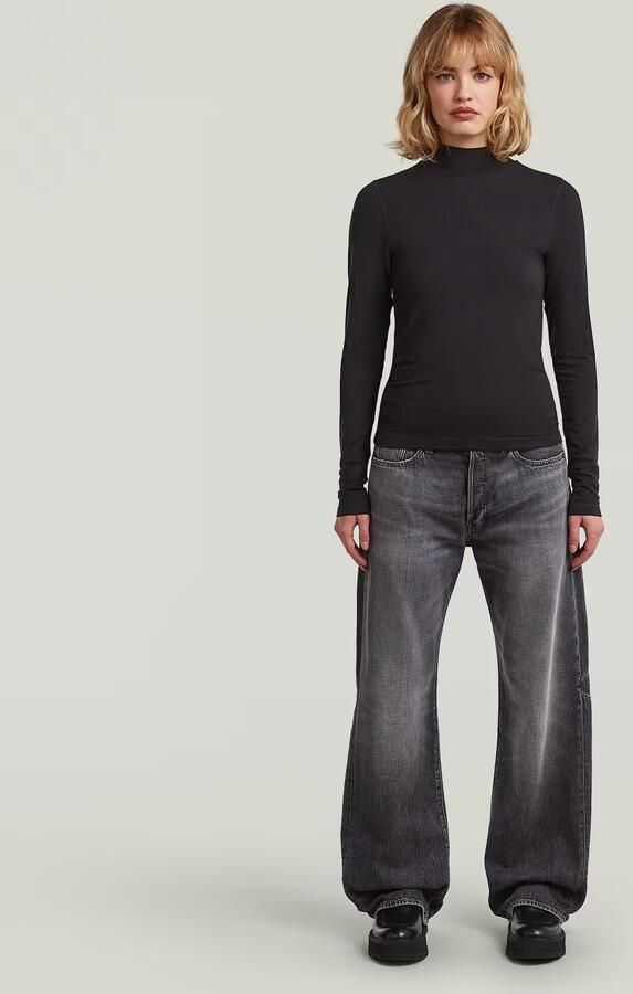 G-Star RAW Mock Slim T-shirt Zwart Dames - Foto 4