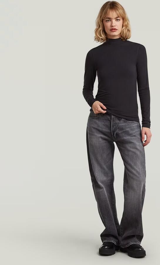 G-Star RAW Mock Slim T-shirt Zwart Dames - Foto 6