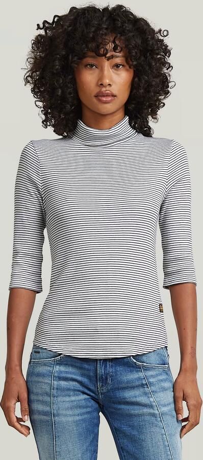 G-Star RAW Mock Striped Slim T-Shirt Meerkleurig Dames