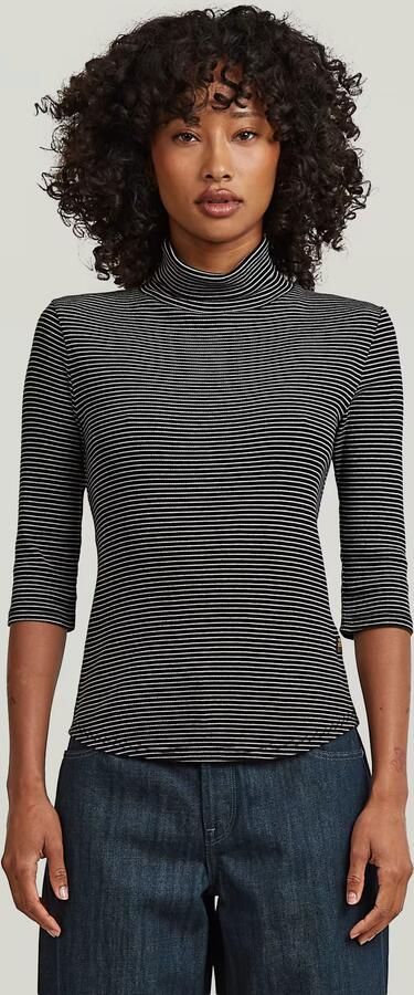 G-Star RAW Mock Striped Slim T-Shirt Meerkleurig Dames