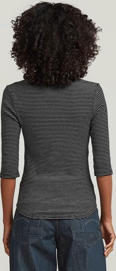 G-Star RAW Mock Striped Slim T-Shirt Meerkleurig Dames - Foto 7
