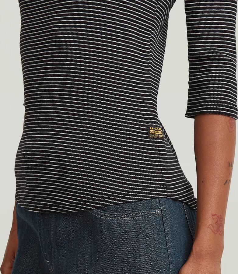 G-Star RAW Mock Striped Slim T-Shirt Meerkleurig Dames - Foto 3
