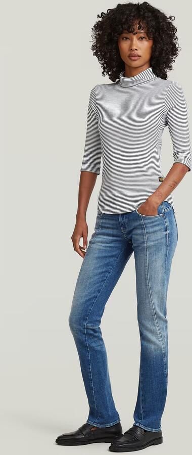 G-Star RAW Mock Striped Slim T-Shirt Meerkleurig Dames - Foto 6