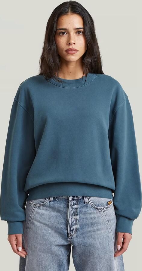 G-Star RAW Modern Basic Relaxed Sweater Midden blauw Dames