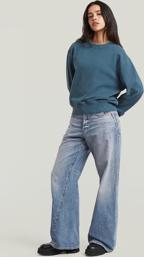 G-Star RAW Modern Basic Relaxed Sweater Midden blauw Dames - Foto 6