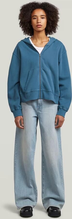 G-Star RAW Modern Basic Relaxed Zip Thru Hoodie Midden blauw Dames - Foto 7