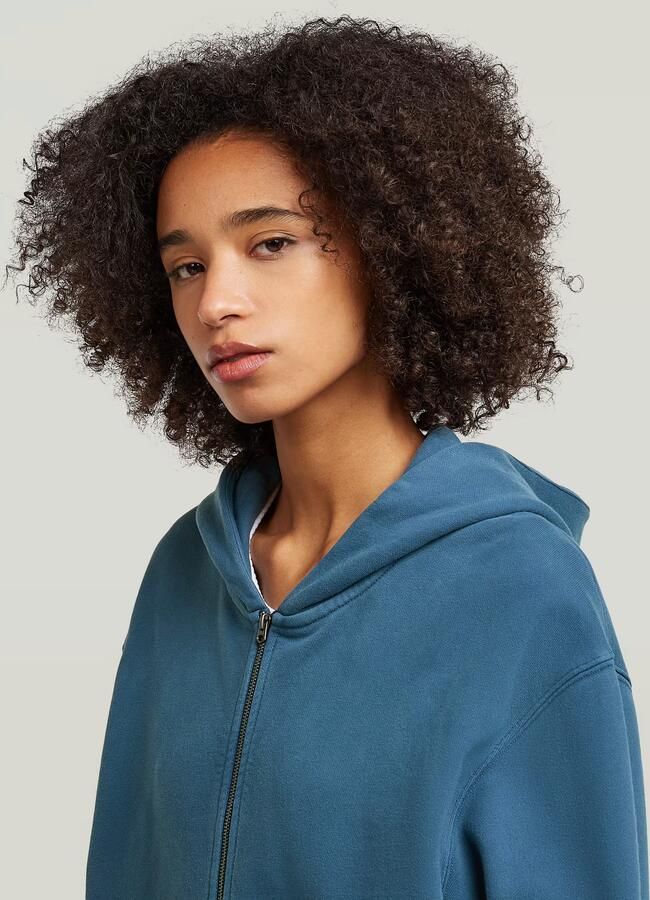 G-Star RAW Modern Basic Relaxed Zip Thru Hoodie Midden blauw Dames - Foto 4