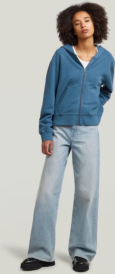 G-Star RAW Modern Basic Relaxed Zip Thru Hoodie Midden blauw Dames - Foto 6