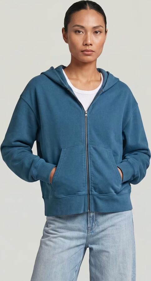 G-Star RAW Modern Basic Relaxed Zip Thru Hoodie Midden blauw Dames - Foto 4