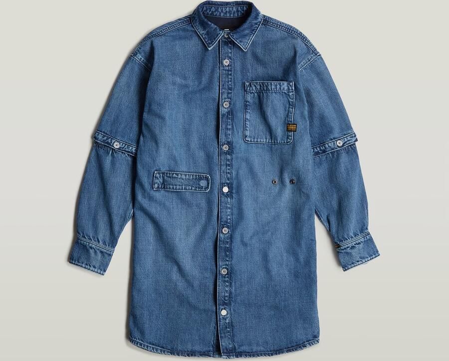 G-Star RAW Modular Blousejurk Midden blauw Dames