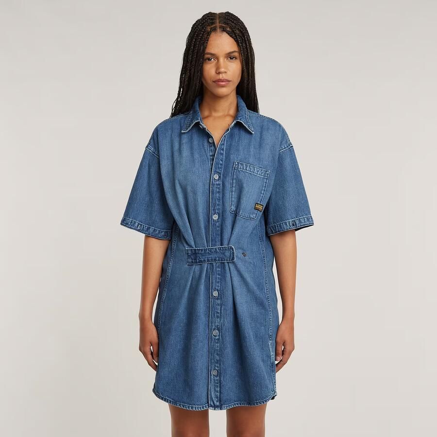 G-Star RAW Modular Blousejurk Midden blauw Dames - Foto 3
