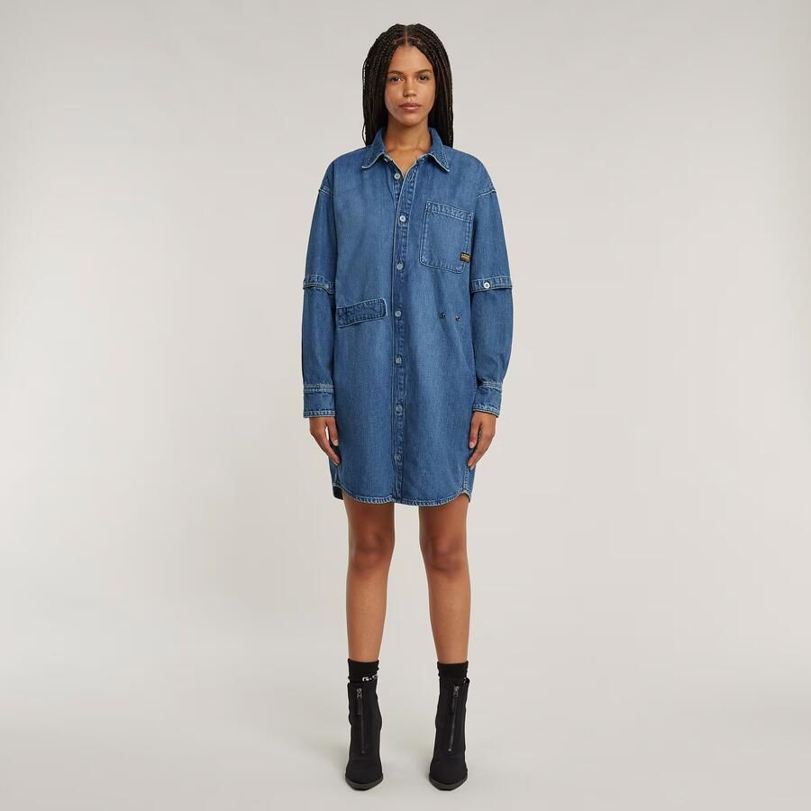 G-Star RAW Modular Blousejurk Midden blauw Dames - Foto 4