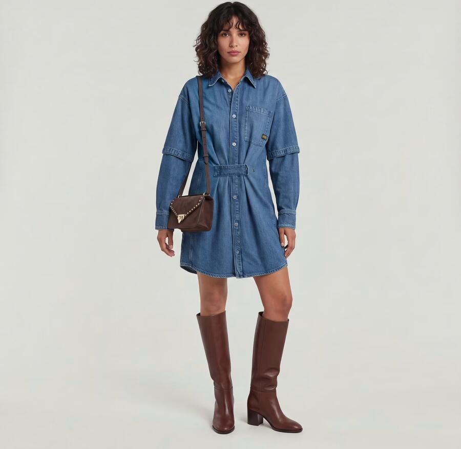 G-Star RAW Modular Blousejurk Midden blauw Dames - Foto 5