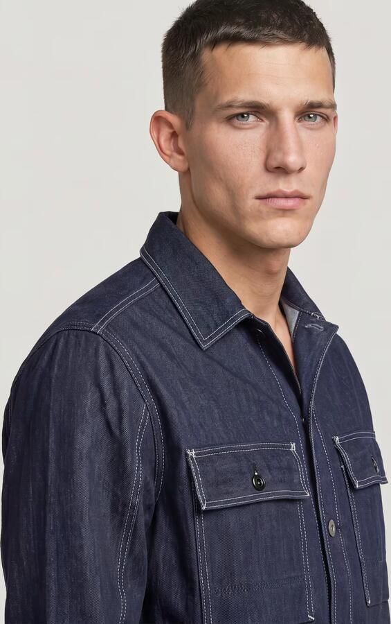 G-Star Raw Overhemd Lange Mouw D26462 D577 MOSA OVERSHIRT-D926 STAY RAW DENIM - Foto 6