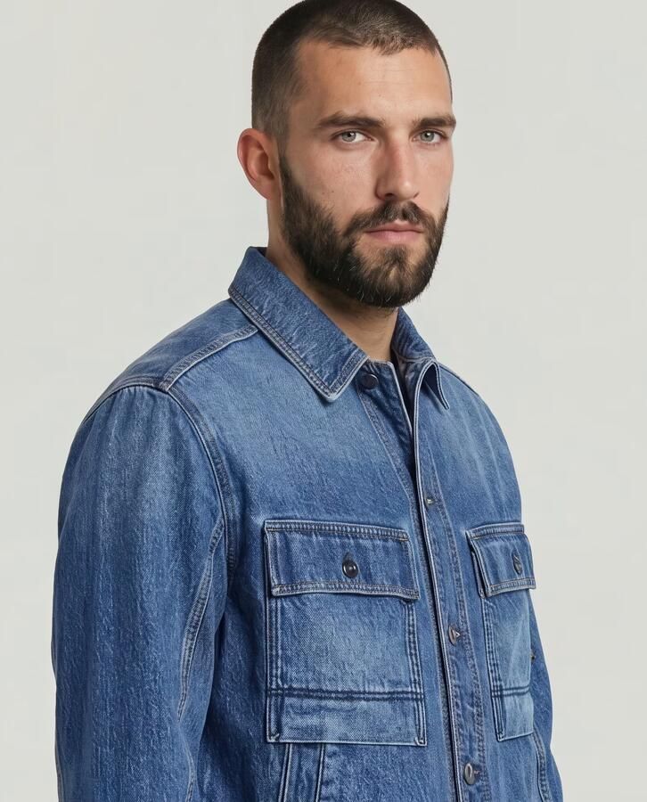 G-Star Raw Spijkerjack D26462-D788 MOSA OVERSHIRT-H127 WORN IN WATERWAYS - Foto 4