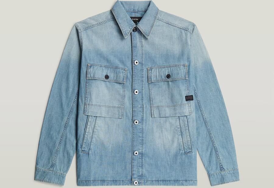 G-Star RAW Mosa Overshirt Lichtblauw Heren