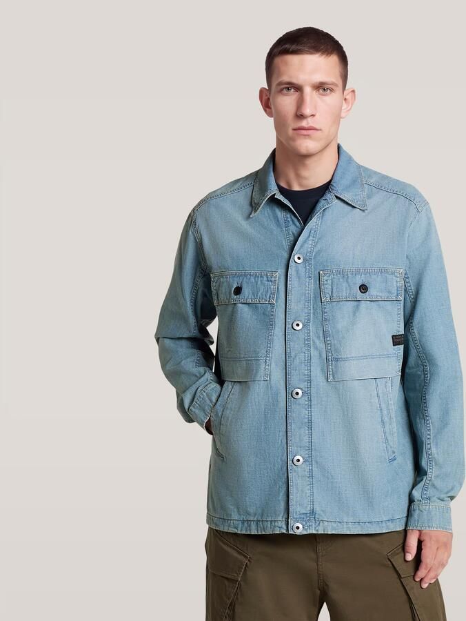 G-Star RAW Mosa Overshirt Lichtblauw Heren - Foto 3