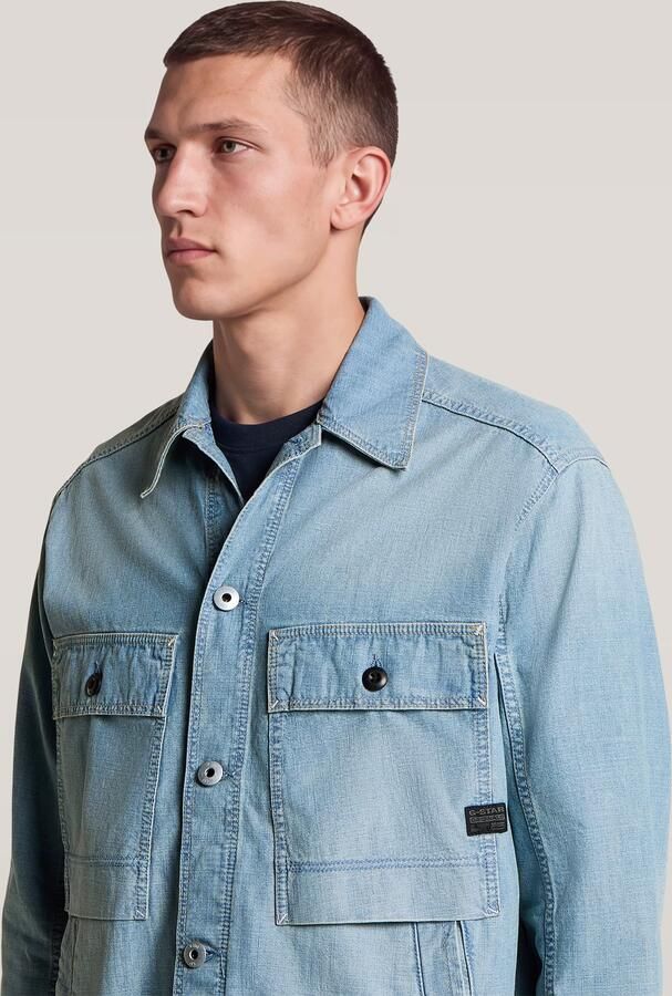 G-Star RAW Mosa Overshirt Lichtblauw Heren - Foto 4