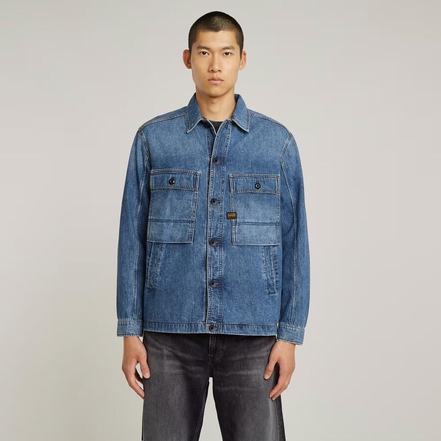 G-Star RAW Mosa Overshirt Midden blauw Heren - Foto 7