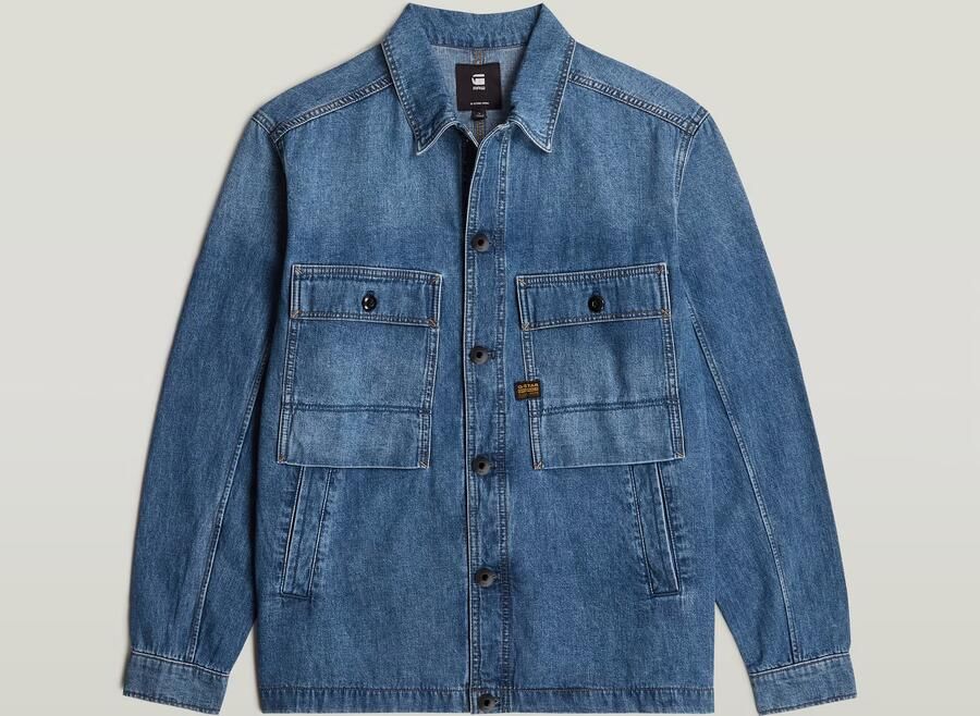 G-Star RAW Mosa Overshirt Midden blauw Heren - Foto 6