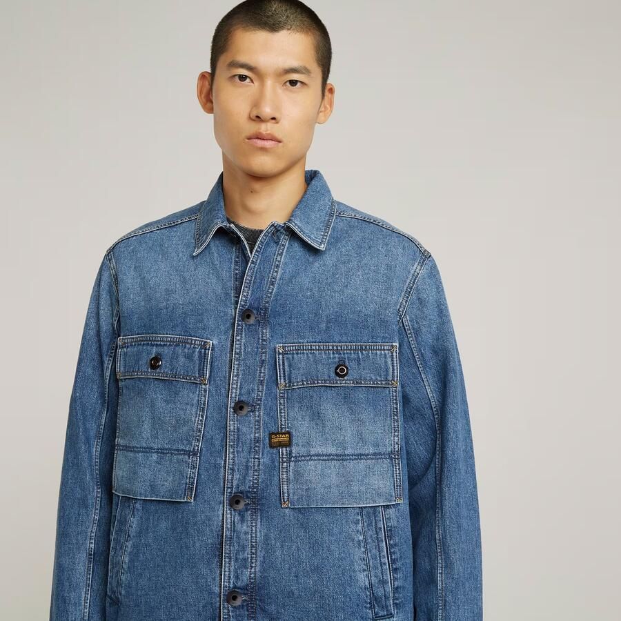 G-Star RAW Mosa Overshirt Midden blauw Heren - Foto 3